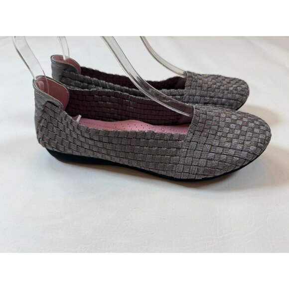Taryn Rose Shoes - Taryn Rose Bronze silver Woven Flats Gelica For Women Size 7 round toe